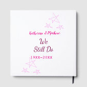 ピンクの星の誓の更新結婚記念日モダン ゲストブック (裏面)