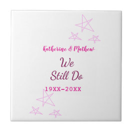 ピンクの星の誓の更新結婚記念日モダン タイル