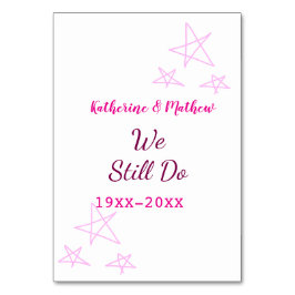 ピンクの星の誓の更新結婚記念日モダン テーブルナンバー