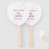 ピンクの星の誓の更新結婚記念日モダン ハンドファン (正面&裏面)