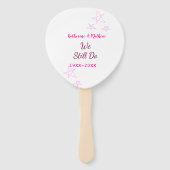 ピンクの星の誓の更新結婚記念日モダン ハンドファン (裏面)