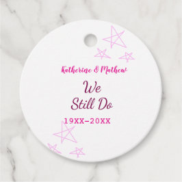 ピンクの星の誓の更新結婚記念日モダン フェイバータグ