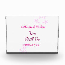 ピンクの星の誓の更新結婚記念日モダン