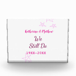 ピンクの星の誓の更新結婚記念日モダン フォトブロック