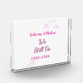 ピンクの星の誓の更新結婚記念日モダン フォトブロック (左)