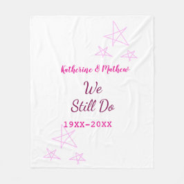 ピンクの星の誓の更新結婚記念日モダン フリースブランケット