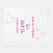 ピンクの星の誓の更新結婚記念日モダン フリースブランケット (正面(横))