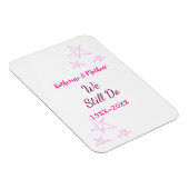 ピンクの星の誓の更新結婚記念日モダン マグネット (右側)