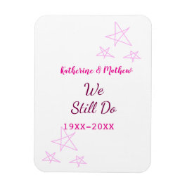 ピンクの星の誓の更新結婚記念日モダン マグネット