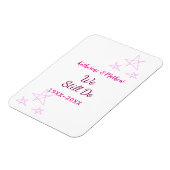 ピンクの星の誓の更新結婚記念日モダン マグネット (左側)