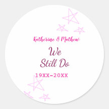 ピンクの星の誓の更新結婚記念日モダン