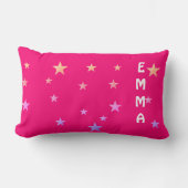 ピンクの星をパーソナライズ ランバークッション (正面)