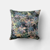 ピンクの星明かりのサボテンの植物、および緑は装飾します クッション (裏面)