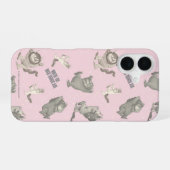 ピンクの星柄 かいじゅうたちのいる島 iPhone 16ケース (裏面横)