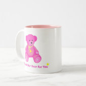 ピンクの星熊 ツートーンマグカップ (正面左)