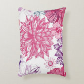 ピンクの星状体およびダリアが付いているパターン アクセントクッション (正面(垂直))