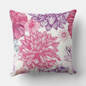 ピンクの星状体およびダリアが付いているパターン クッション (裏面)