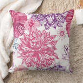 ピンクの星状体およびダリアが付いているパターン クッション (ブランケット)