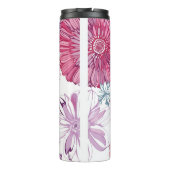 ピンクの星状体およびダリアが付いているパターン タンブラー (裏面)