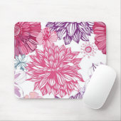 ピンクの星状体およびダリアが付いているパターン マウスパッド (マウス)