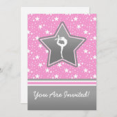 ピンクの星空の下で自分だけの体操 招待状 (正面/裏面)