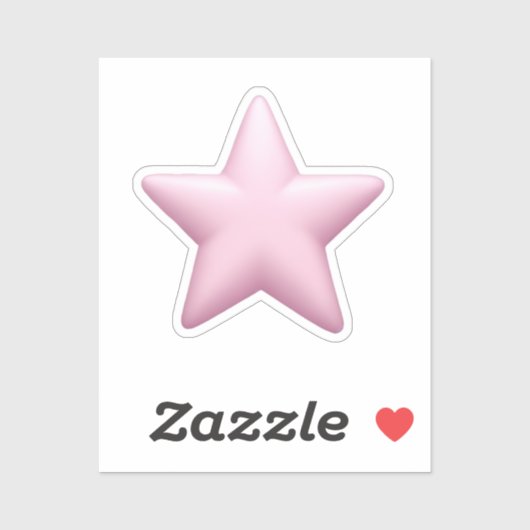 ピンクの星絵文字 – かわいいアイコン輝くアート シール (シート)