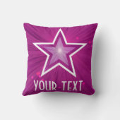 ピンクの星「あなたのテキスト」装飾用クッションの正方形 クッション (裏面)