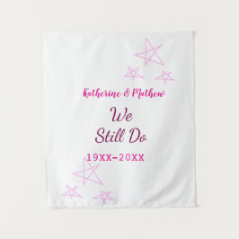 ピンクの星 誓いの更新 結婚記念日 現代 タペストリー