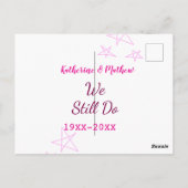 ピンクの星 誓いの更新 結婚記念日 現代 ポストカード (裏面)