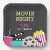 ピンクの映画の夜 ペーパープレート (正面)