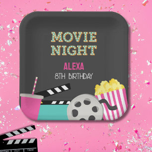 ピンクの映画の夜 ペーパープレート