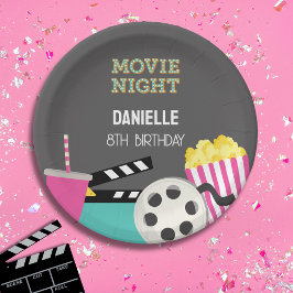 ピンクの映画の夜 ペーパープレート