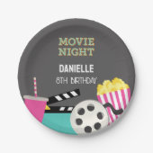 ピンクの映画の夜 ペーパープレート (正面)