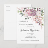 ピンクの春のブライダルシャワーの招待状 インビテーションポストカード (正面/裏面)