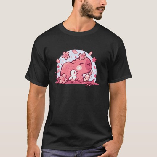 ピンクの春の友達 Tシャツ (正面)