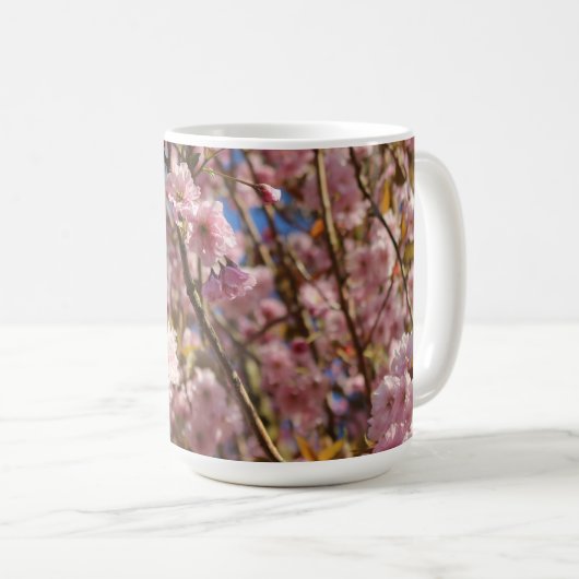 ピンクの春の桜 コーヒーマグカップ (正面右)