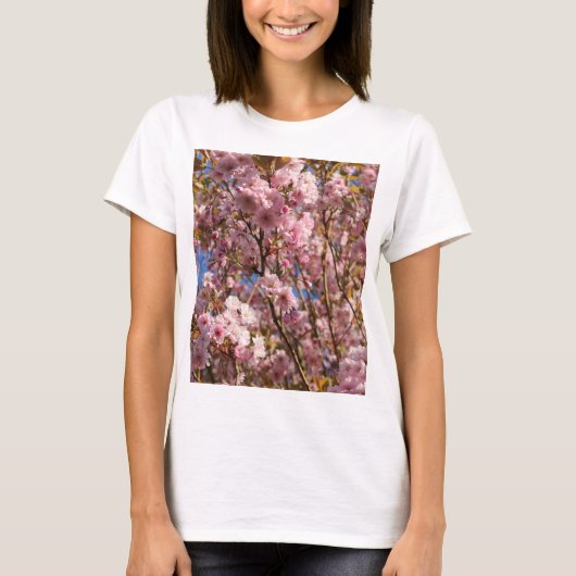 ピンクの春の桜 Tシャツ (正面)