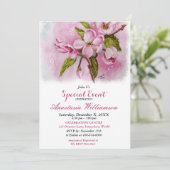 ピンクの春の祭りパーティーイベント招待 招待状 (スタンド正面)