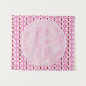 ピンクの春の結婚式 桜とチェリー タペストリー (正面(横))