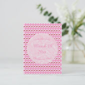 ピンクの春の結婚式 桜とチェリー ポストカード (スタンド正面)