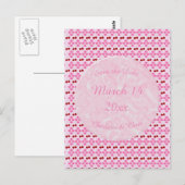 ピンクの春の結婚式 桜とチェリー ポストカード (正面/裏面)