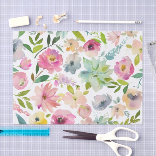 ピンクの春の花のマザーズデイコレクション 薄葉紙 (クラフト)
