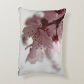 ピンクの春の花の芸術の枕 アクセントクッション (裏面(縦))