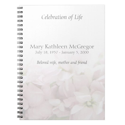 ピンクの春の花はメモリアルをフェード ノートブック (正面)