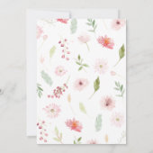 ピンクの春の花ベビーの開花ベビーシャワー 招待状 (裏面)