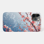 ピンクの春の花咲く日本の花柄デザイン Case-Mate iPhoneケース (裏面(横))