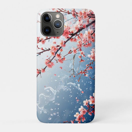 ピンクの春の花咲く日本の花柄デザイン Case-Mate iPhoneケース (裏)