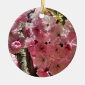 ピンクの春はオーナメント花の活気付きます セラミックオーナメント (正面)