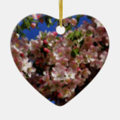 ピンクの春はオーナメント花の活気付きます セラミックオーナメント (正面)