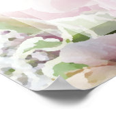 ピンクの春フローラ4テー結婚ブルのシーティングチャート ポスター (角)